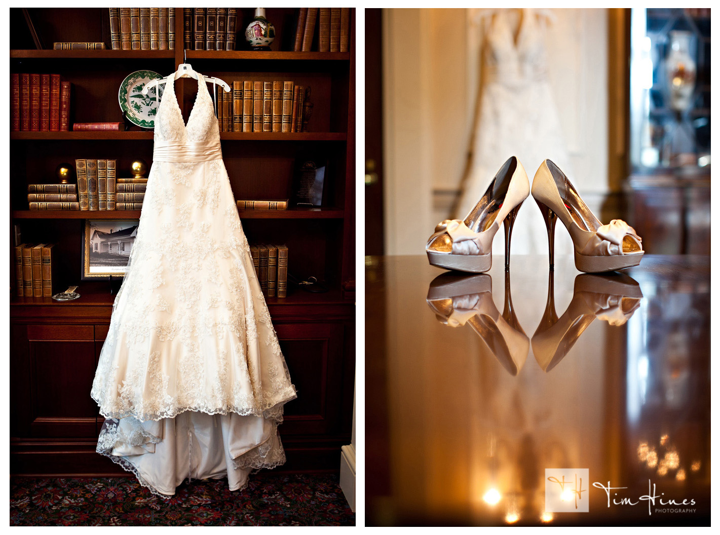 Bride Dress at Daniel Stowe Botanical Garden Charlotte Wedding Photographer