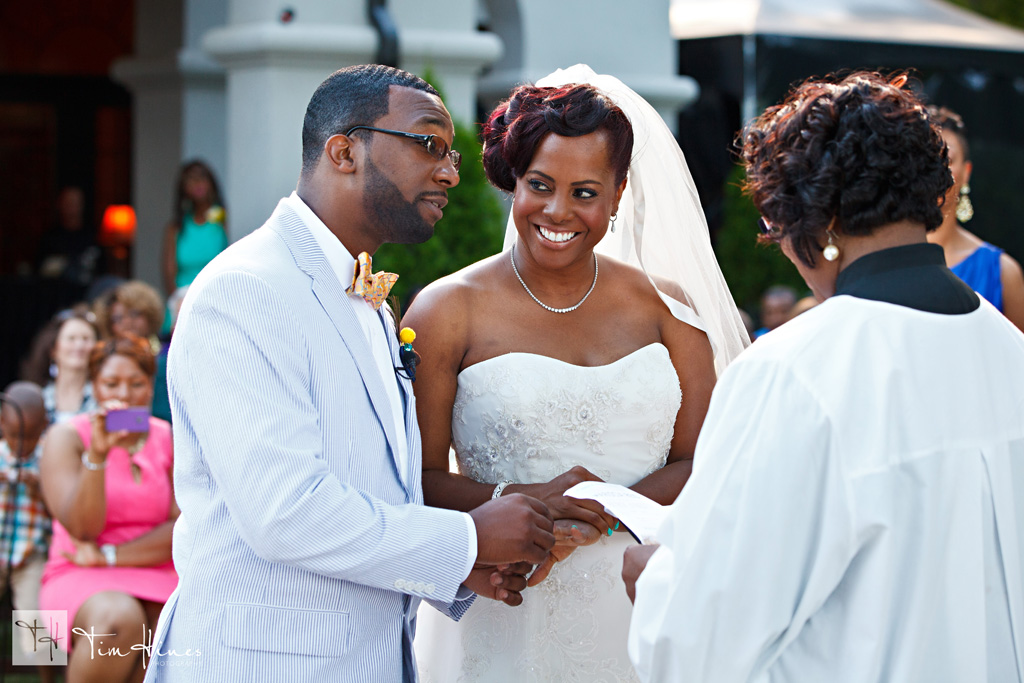 Bride smiling at Charlotte Wedding Photographers Brakefield
